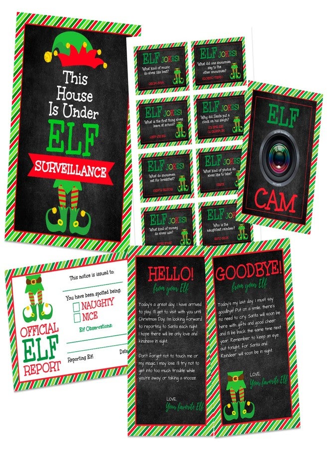 Pink Pixie Studio North Pole Elf Surveillance Sign - 3 Elf Flat Paper Cams & Letter - Santa Camera, Kids Tradition - Wall or Shelf Decoration (NOT REAL CAMERAS) - Image 1